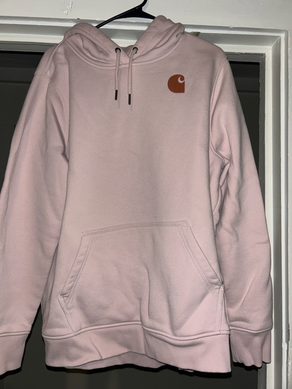 Carhartt Light Pink Hoodie with Brown Logo